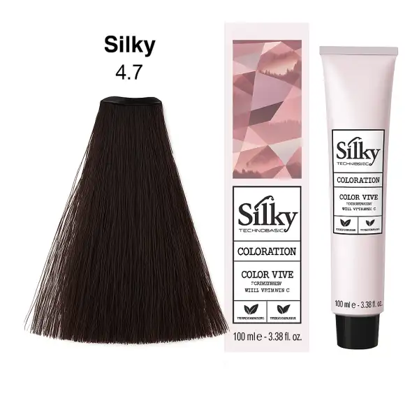 SILKY TECHNO FARBA DO WŁOSÓW 100ML - BRĄZ